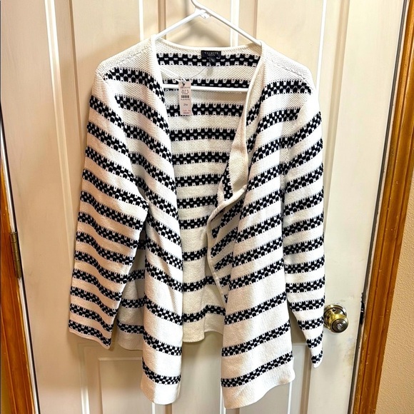 NWT Talbots Striped Black and White Women's Boucle Blazer / Sweater size 2XP - Picture 1 of 6